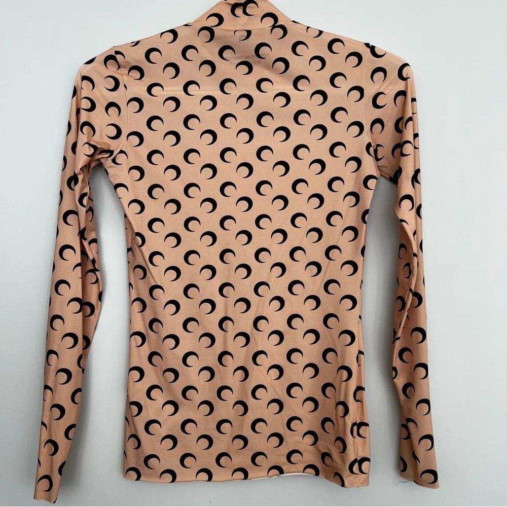 MARINE SERRE β’ Moon Print Turtleneck Second Skin Top - Picture 14 of 16